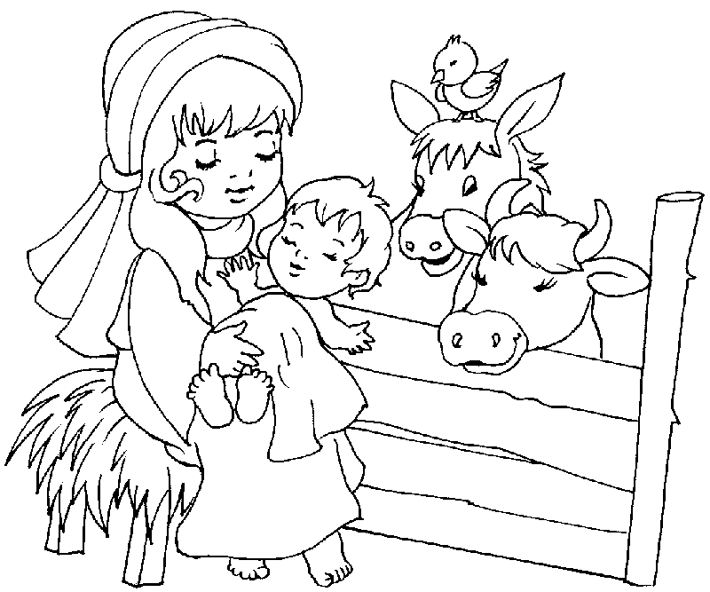 Szopka Bożonarodzeniowa kolorowanki